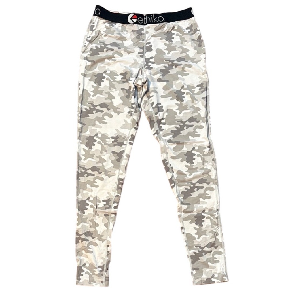 ETHIKA GREY CAMO LEGGINGS | SMALL | NWT